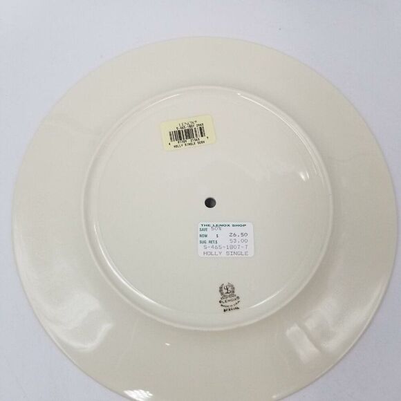 Christmas Lenox Bone China Holly Edged Single Serving Dish Handle 2 Piece New - Picture 4 of 8